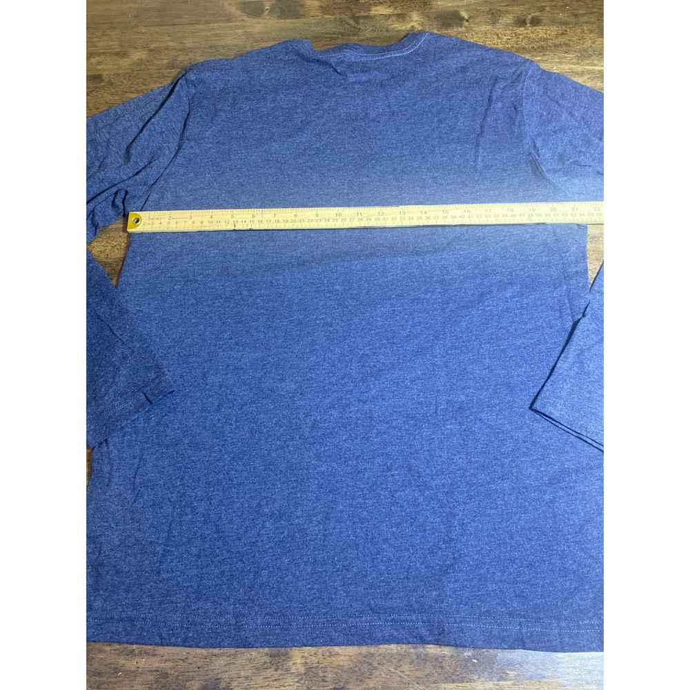Eddie Bauer Mens Long Sleeve Graphic T-Shirt Blue Mountain Forest Sz Large - Picture 4 of 6